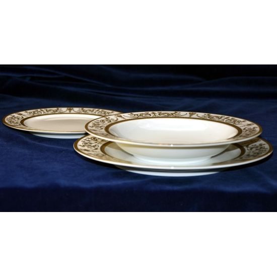 Plate set for 6 persons, Sabina, gold ornaments, Leander 1907