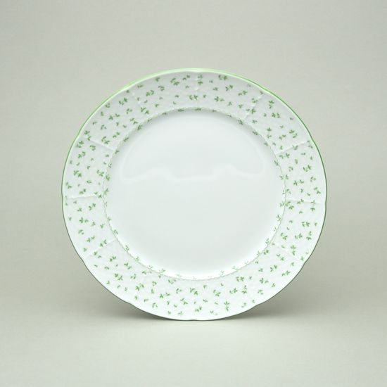 Dessert / breakfast plate 21 cm, Thun 1794, karlovarský porcelán, Natálie green flowers