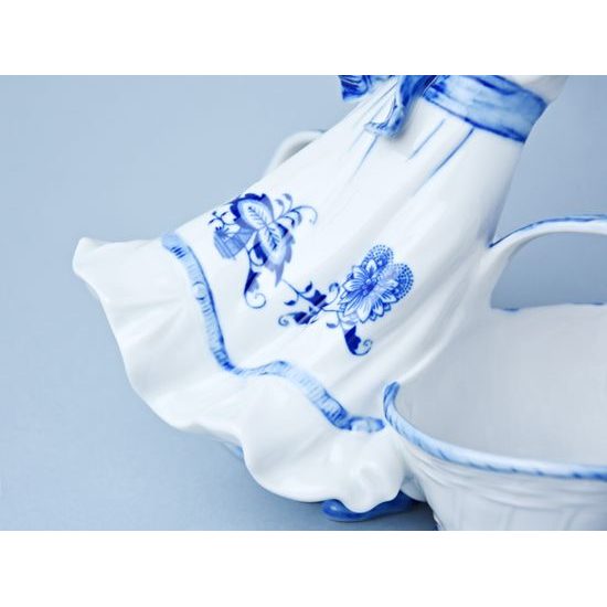 Dívka s košíky 24 x 17 x 24 cm, Cibulák, originální z Dubí, 2. j.