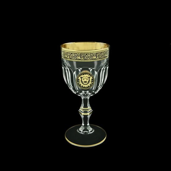 Astra Gold: Wine glass 170 ml, 15,2 cm, crystal + gold + lion, Provenza, Golden Black Decor