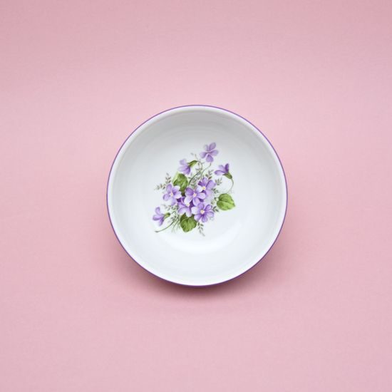 Miska hladká vysoká 13,2 cm, fialky, Český porcelán a.s.