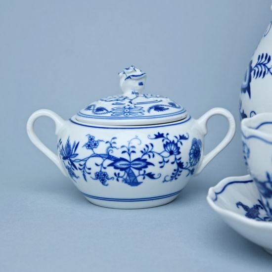 Kávová souprava pro 6 osob (cukřenka s oušky), Cibulák, originální z Dubí