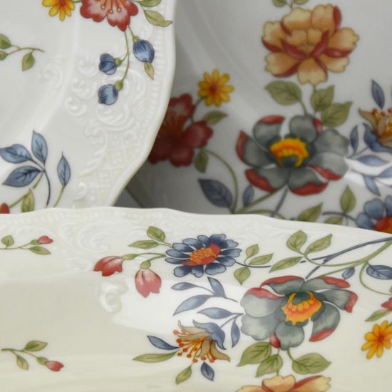 BERNADOTTE chinese flowers: Plate set for 6 pers., Thun 1794, karlovarský porcelán