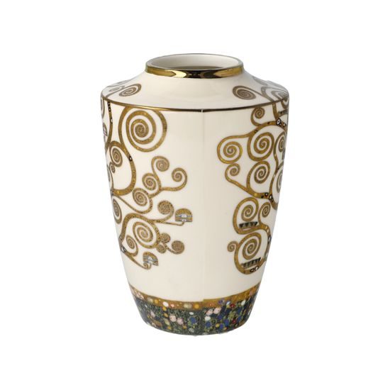 Váza 12,5 cm, nový kostní porcelán, Strom života, G. Klimt, Goebel