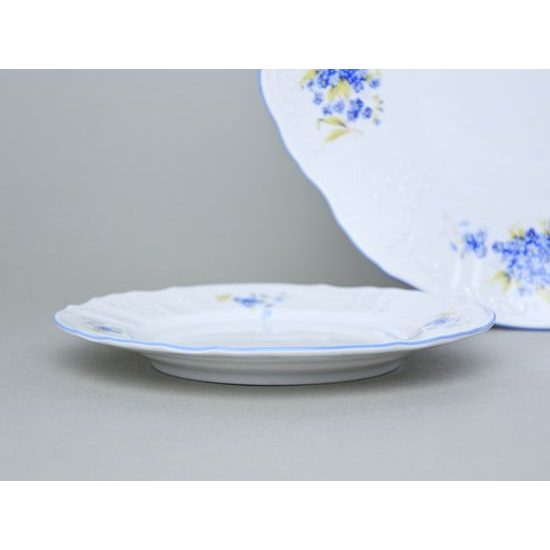 Cake set fro 6 persons, Thun 1794 Carlsbad porcelain, BERNADOTTE Forget-me-not-flower