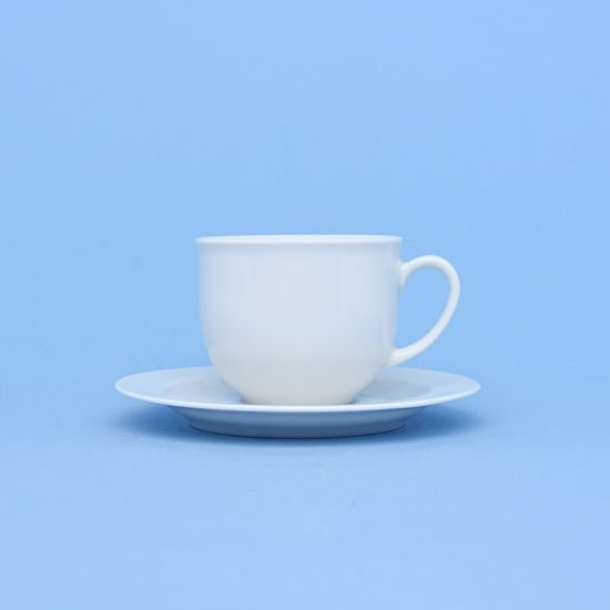 Cup 165 ml plus saucer 135 mm, Opal white, Thun 1794 Carlsbad porcelain