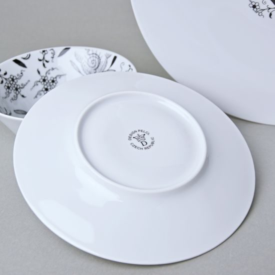 Bohemia black: Dining set 12 pcs., design by Jiri Pelcl, Cesky porcelain a.s.