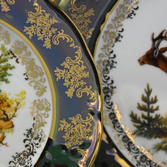 Talířová sada pro 6 osob, myslivecká - zelená, Carlsbad