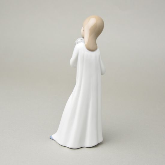 Dívka s pejskem 19,5 cm, NAO porcelánové figurky