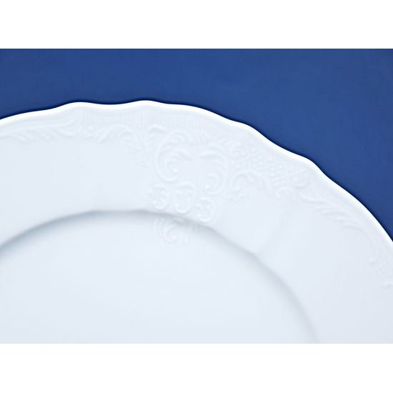 Plate flat 27 cm, Thun 1794 Carlsbad porcelain, BERNADOTTE white