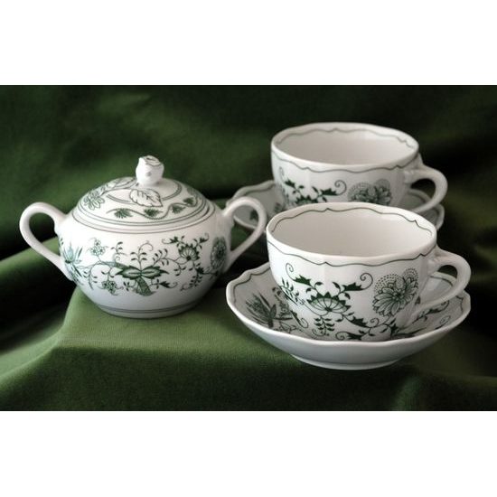 Coffee set for 4 persons, Green Onion Pattern, Cesky porcelan a.s.