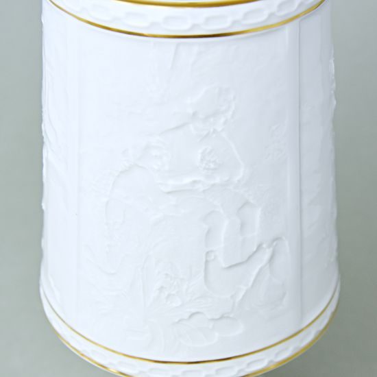 Lamp - relief and flowers, 27 x 13 cm, Porcelain Figures Porzellanmanufaktur Plaue