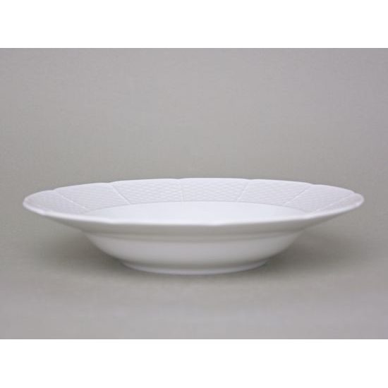 Plate deep 23 cm, Thun 1794 Carlsbad porcelain, Natalie white