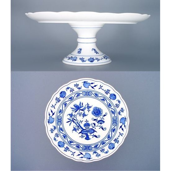 Cake plate with stand 31 cm, Original Blue Onion Pattern, QII