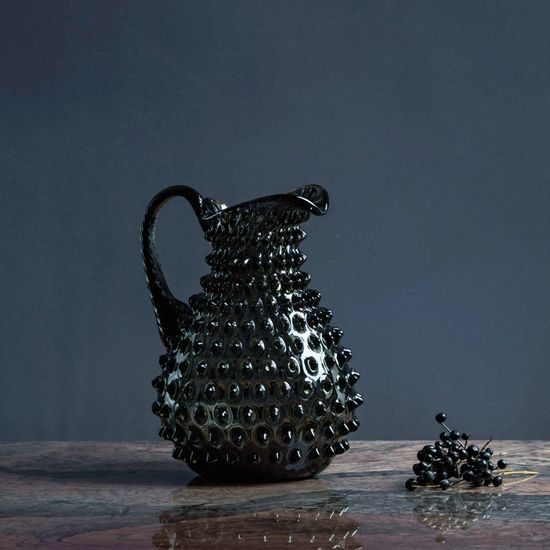 Crystal Jug 2000 ml, Smoke - Polka Dot, Kvetna 1794 Glassworks