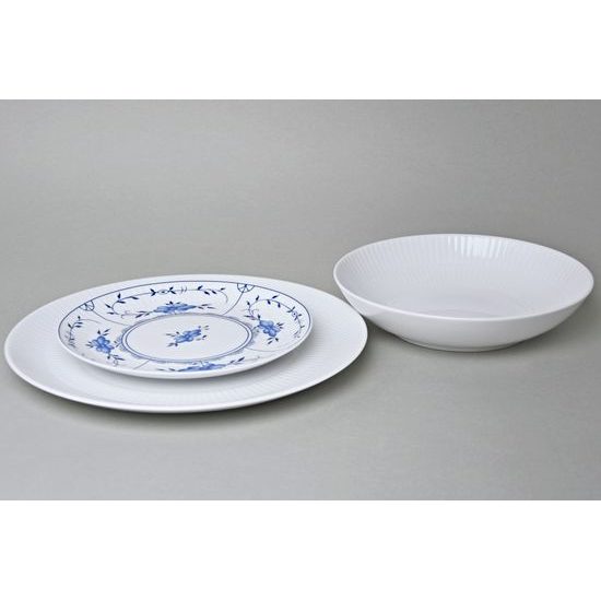 Talířová souprava 12 ks, mělké 27,5 cm + hluboké 21 cm, Amina bílá, porcelán Seltmann