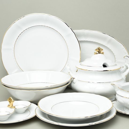 Dining set for 6 persons, Sonata, golden lines, Leander 1907