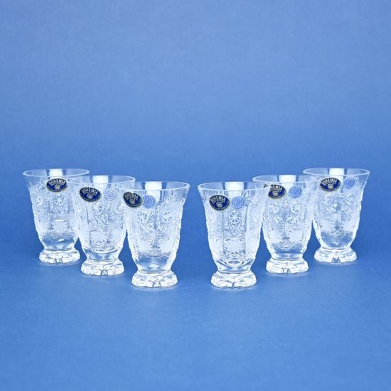 Set of 6 Crystal Hand Cut Liqueur Glasses, 60 ml, Crystal BOHEMIA