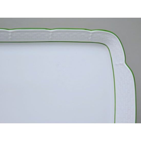 7047703: Platter 36 cm, Thun 1794, karlovarský porcelán, NATÁLIE light green lines