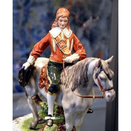 D'Artagnan ridding, Kurt Steiner, Porcelain Figures Unterweissbacher