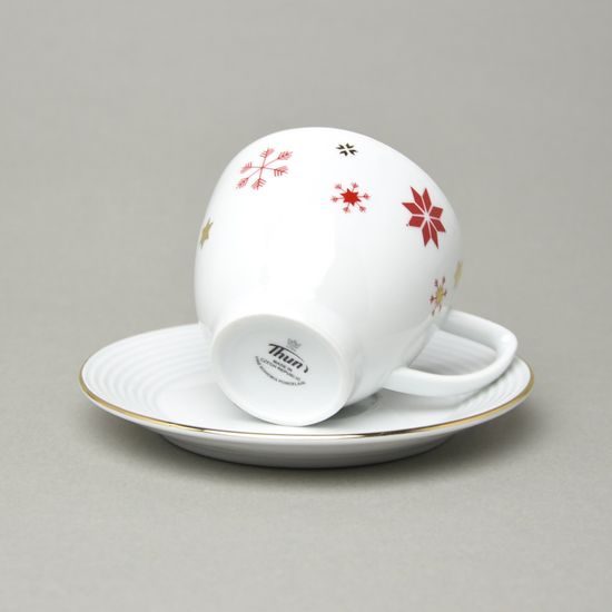 Christmas Lea: Cup 140 ml + saucer 13 cm, Thun Carlsbad Porcelain