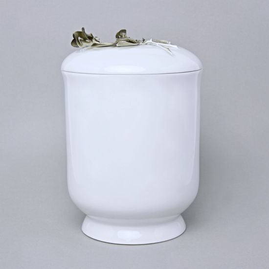 Pouzdro na urnu, Bílá + Růže (1), Luxor, 29 cm, Porcelán Duchcov