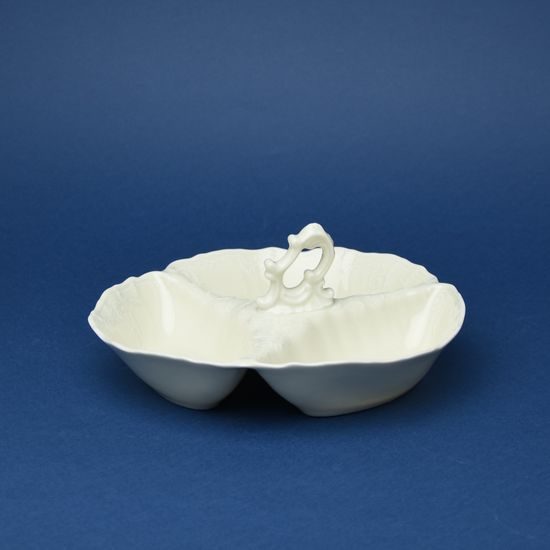 Bowl cabaret 23 cm with handle, Thun 1794 Carlsbad porcelain, BERNADOTTE ivory