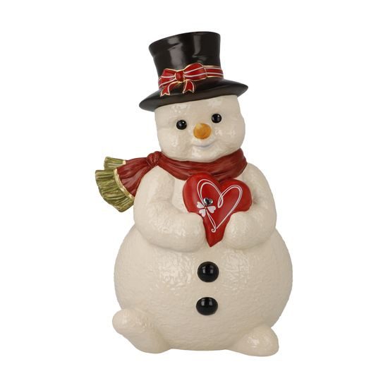 Snowman figurine Wishing Heart 13 / 13 / 21.5cm, stoneware, Goebel