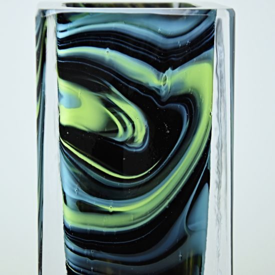 Vase Square 19 cm, collection One, metallurgical glass, Vendula Zámečníková