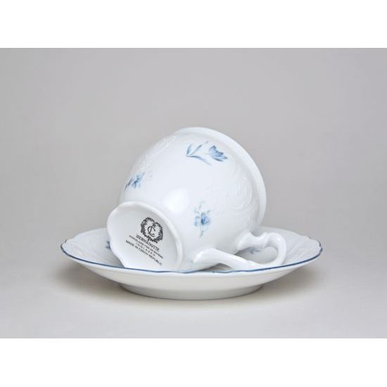 Saucer 16 cm, Thun 1794, karlovarský porcelán, BERNADOTTE blue flower