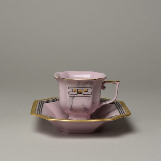 Cup + saucer mokka, Rose China, Empir 513