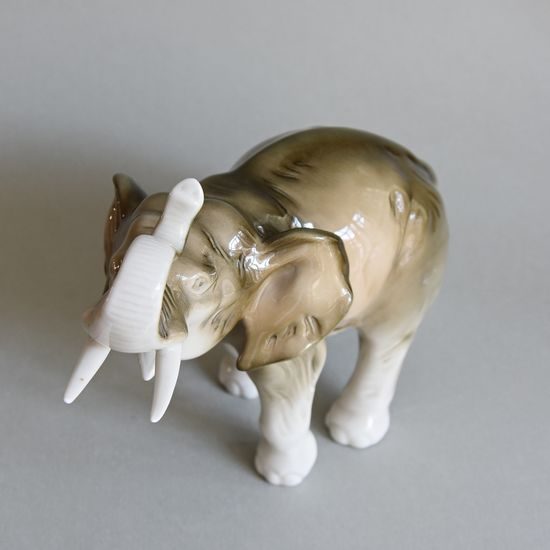 Elephant (size 5.) 50 x 25 x 33,5 cm, Luxor, Porcelain Figures Duchcov