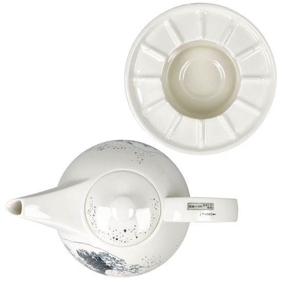 Teapot with warmer Hokusai - The great wave, 1,2 l , Fine Bone China, K. Hokusai, Goebel