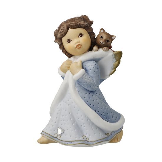 Angel Purring Companion 7 / 5 / 10cm, biscuit china, Nina & Marco, Goebel