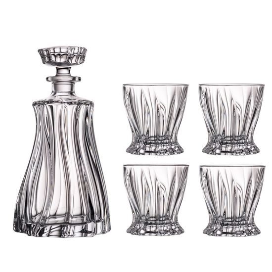 Crystal whiskey set Plantica 1+4, Aurum Crystal
