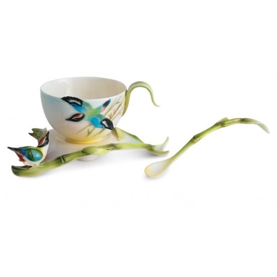 Cup and saucer 18,5 cm, Bambus, porcelain FRANZ