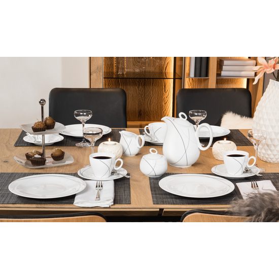 Dining set for 6 persons (16 Pcs), Trio 71381 Highline, Seltmann Porcelain
