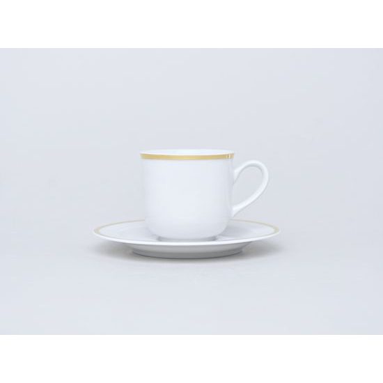 Cup 135 ml + saucer 130 mm, Jana gold, Thun 1794, karlovarský porcelán