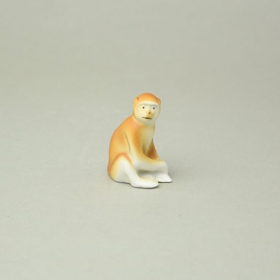 Opička sedící 5 x 3,5 x 6,5 cm, Porcelánové figurky Duchcov