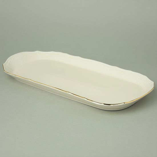 Platter 37 cm, Thun 1794 Carlsbad porcelain, BERNADOTTE ivory + gold