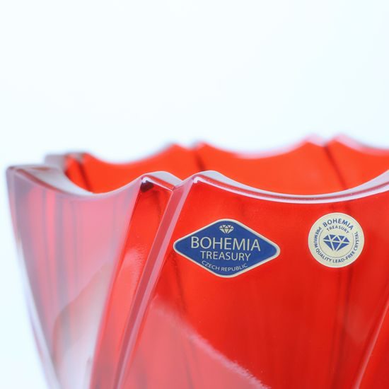 Vase PONTI Red ruby 33 cm on stand, Bohemia Treasury