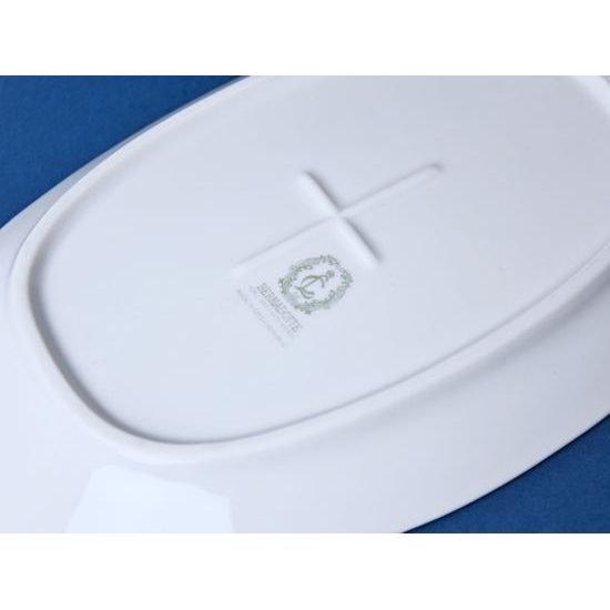 Máslenka na 250 g máslo - spodek (pouze tácek), Thun 1794, karlovarský porcelán, BERNADOTTE bílá