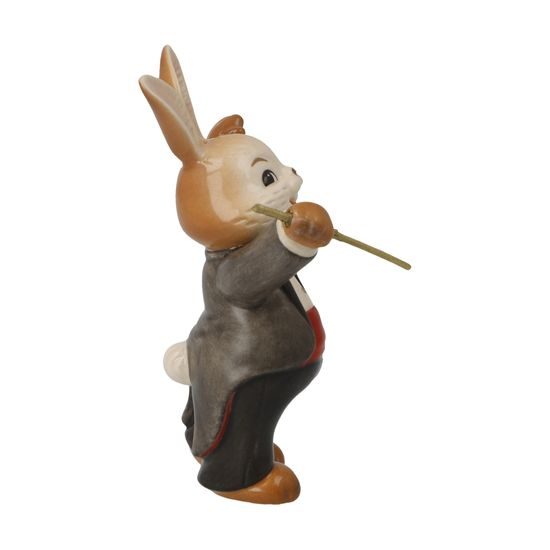 Figurka zajíčka Úžasný dirigent 5,5 / 4,5 / 8 cm, kamenina, Goebel