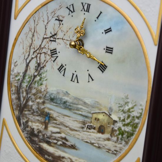 Wall clock Winter 4 x 27,5 x 25 cm, Biskvit + Print + Gold, Clocks