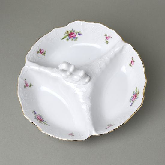 Kabaret malý 23 cm s ouškem, Thun 1794, karlovarský porcelán, BERNADOTTE míšeňská růže