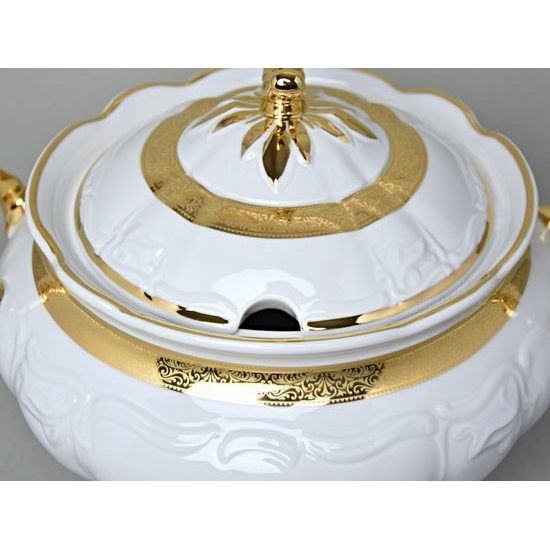 Soup tureen 3,5 l, Marie Louise 88003 gold, Thun 1794, karlovarský porcelán