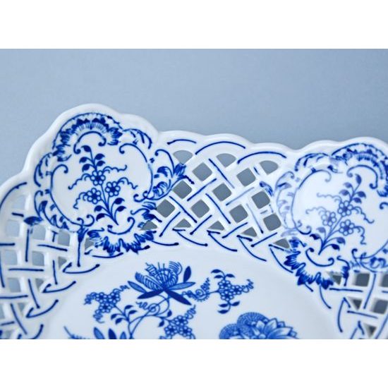 Dish pentagonal perforated 24 cm, Original Blue Onion Pattern