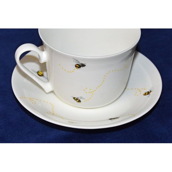 Bees: Cup 420 ml plus saucer breakfast, Roy Kirkham fien bone china