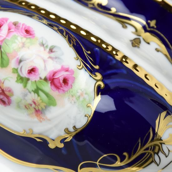 440: Soup tureen 2,5 l, Sonáta, cobalt blue + roses, Leander Loučky