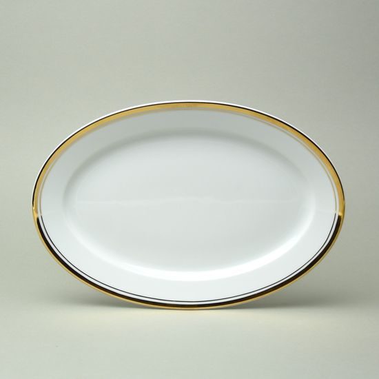 511: Mísa oválná 32 cm, Sabina, zlatý proužek, Leander Loučky